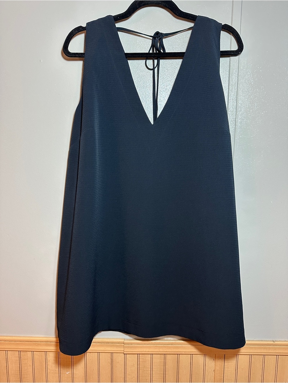 Hill House Emma Sleeveless Deep V-Neck Black Shift Dress XL